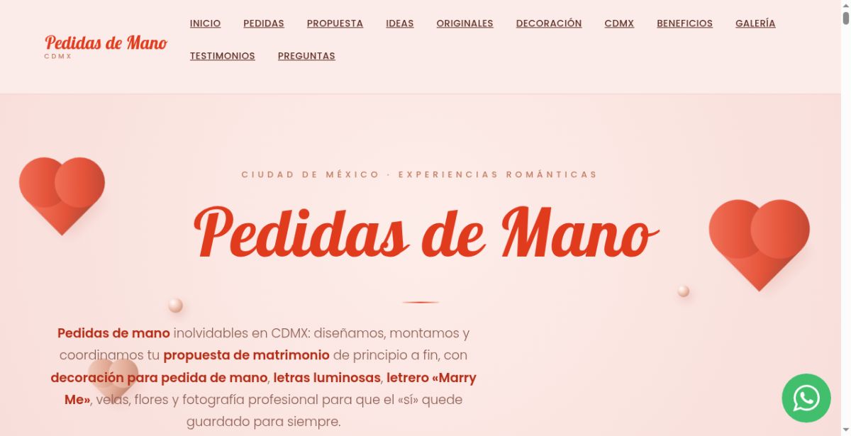 Pedidas de Mano website screenshot