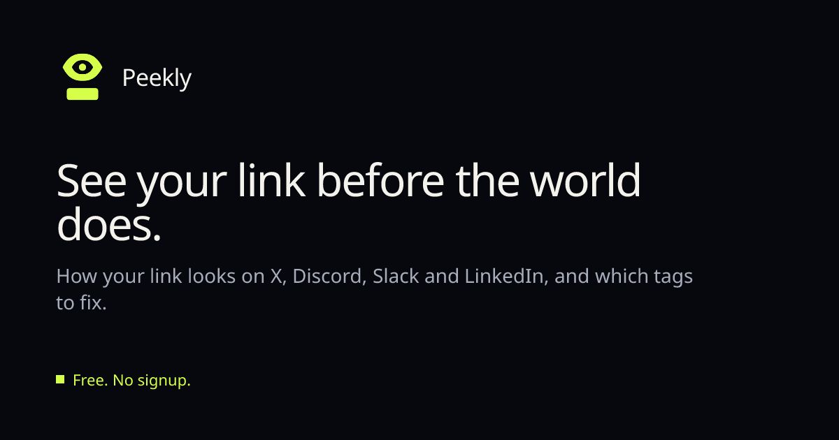 Peekly website screenshot