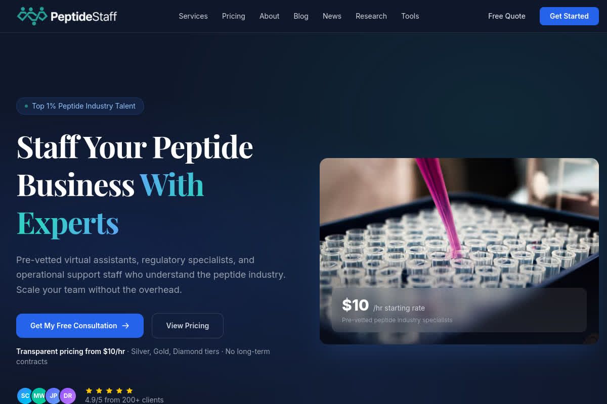 PeptideStaff website screenshot