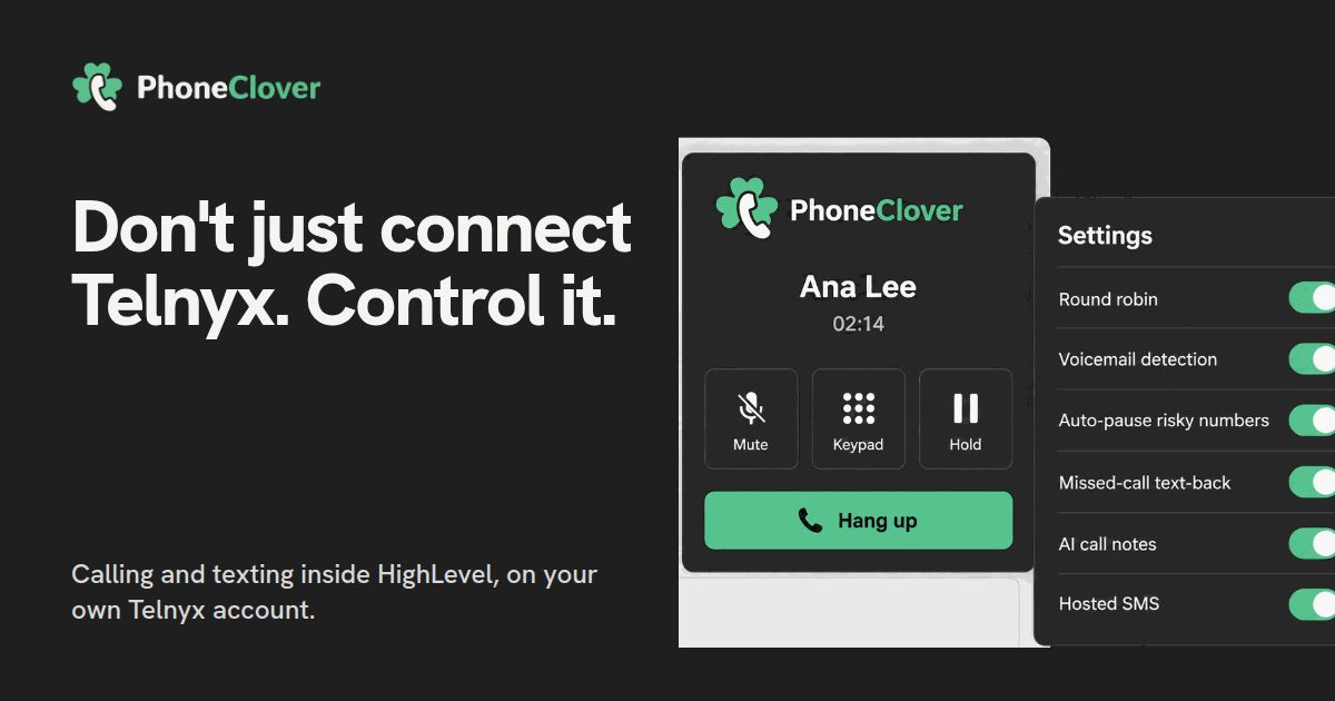 Phone Clover website screenshot
