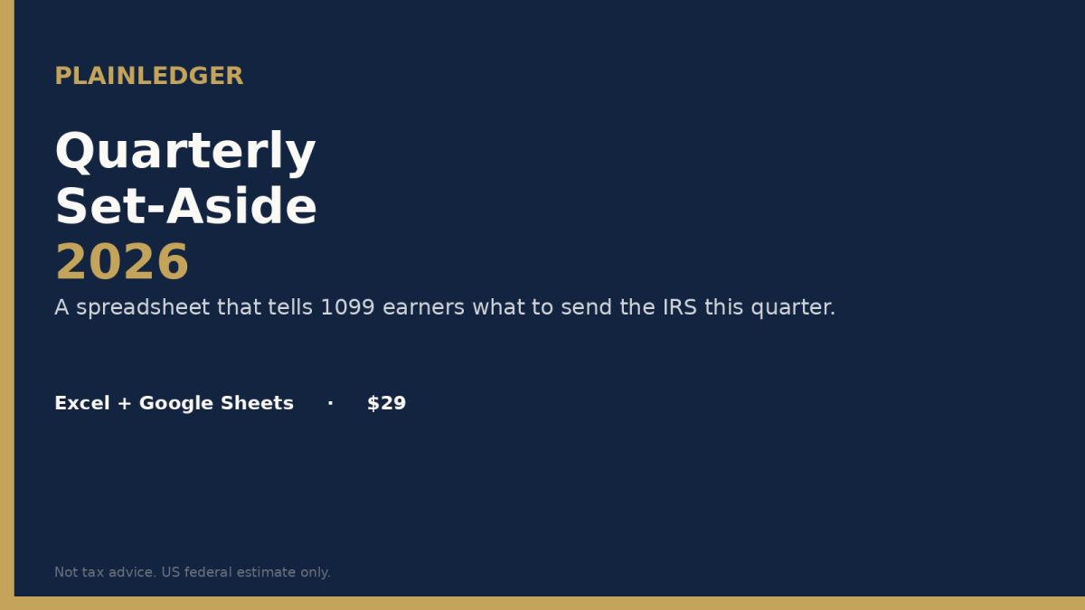 Plainledger Quarterly Set-Aside 2026 website screenshot