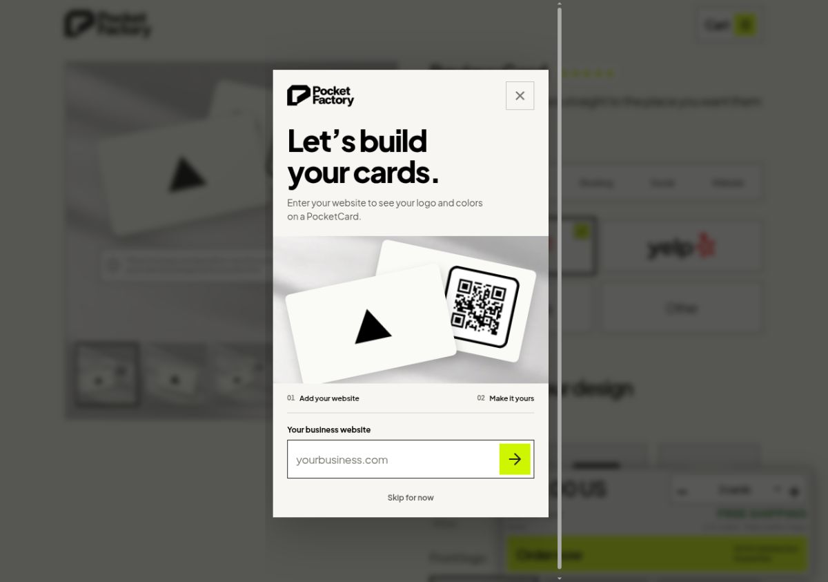 Pocket Factory website screenshot