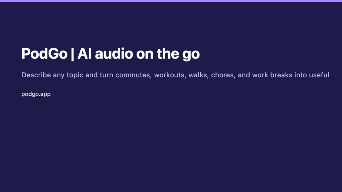 PodGo | AI audio on the go website screenshot