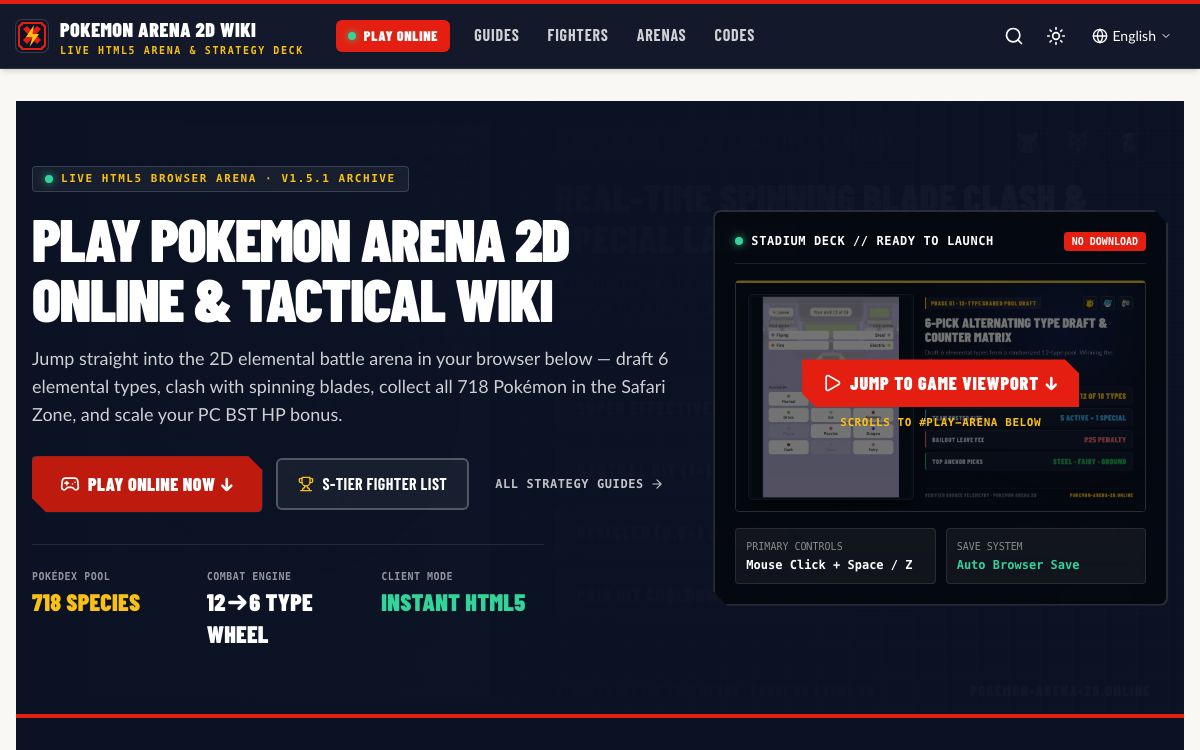 Pokemon Arena 2D - Play Online, Tier List & Guides screenshot