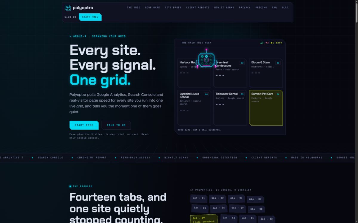 Polyoptra website screenshot