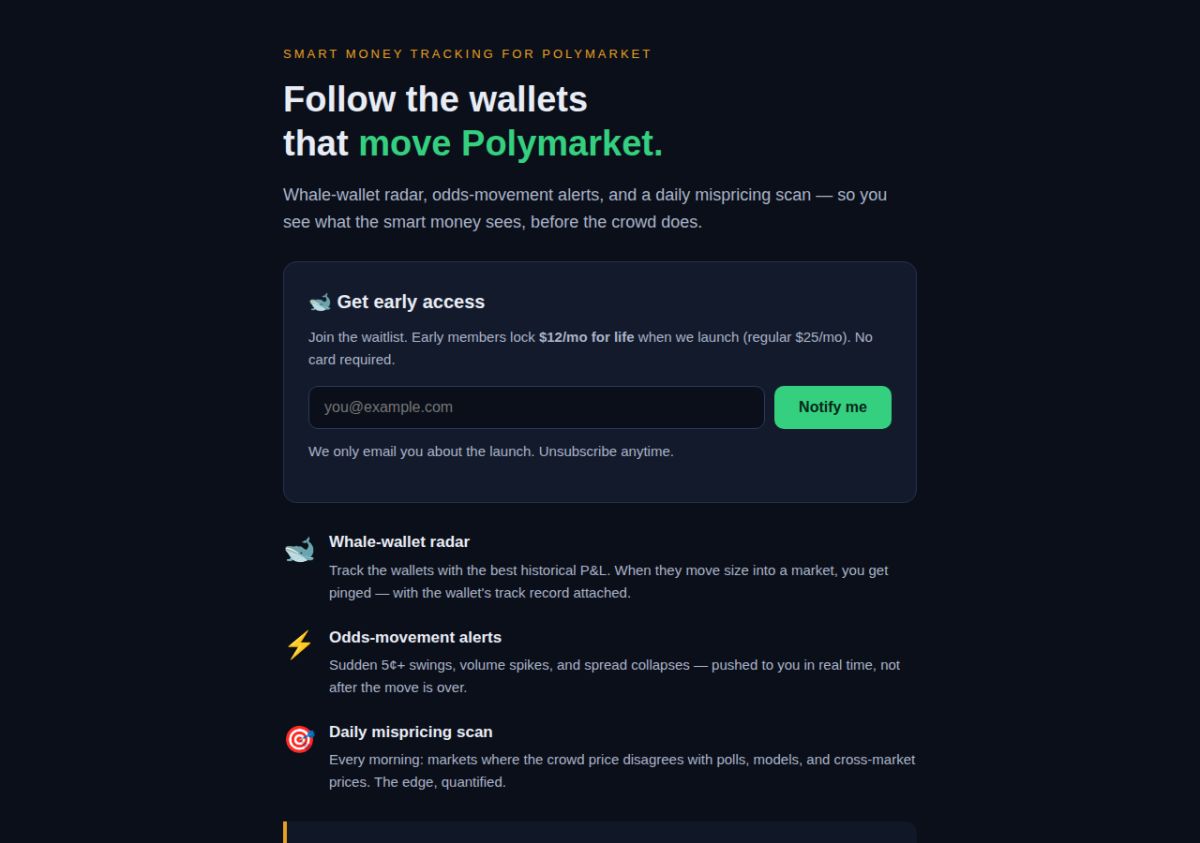 PolyWhale website screenshot