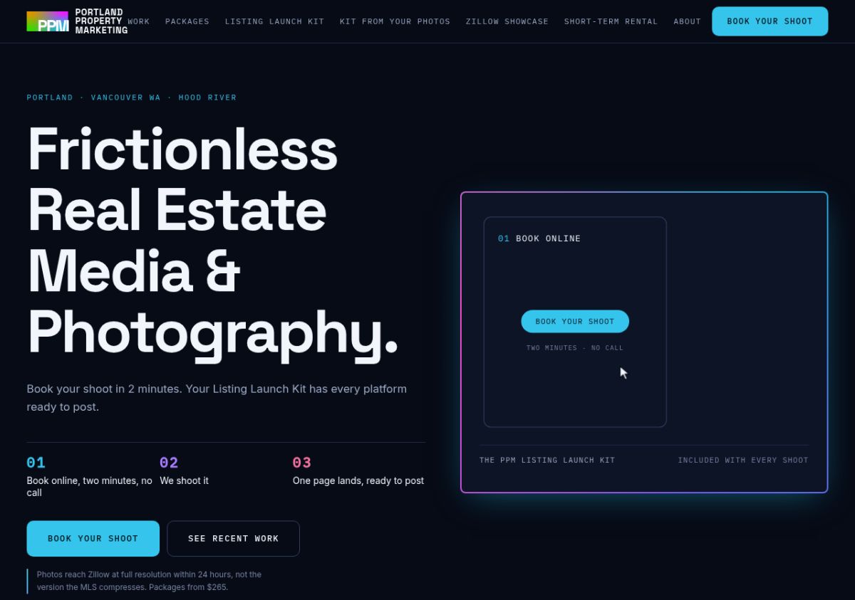 Portland Property Marketing website screenshot