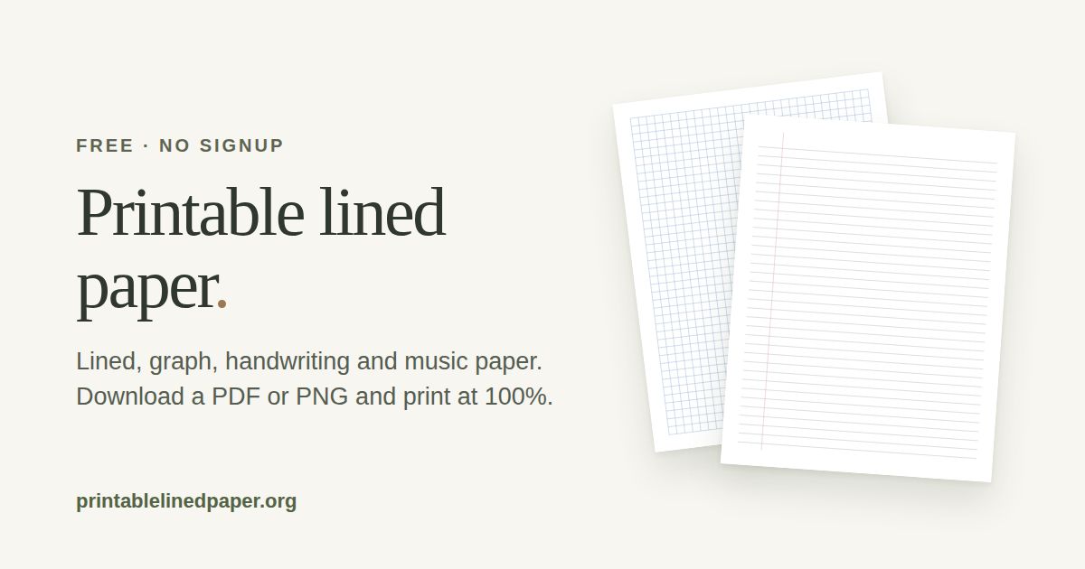Printable Lined Paper screenshot