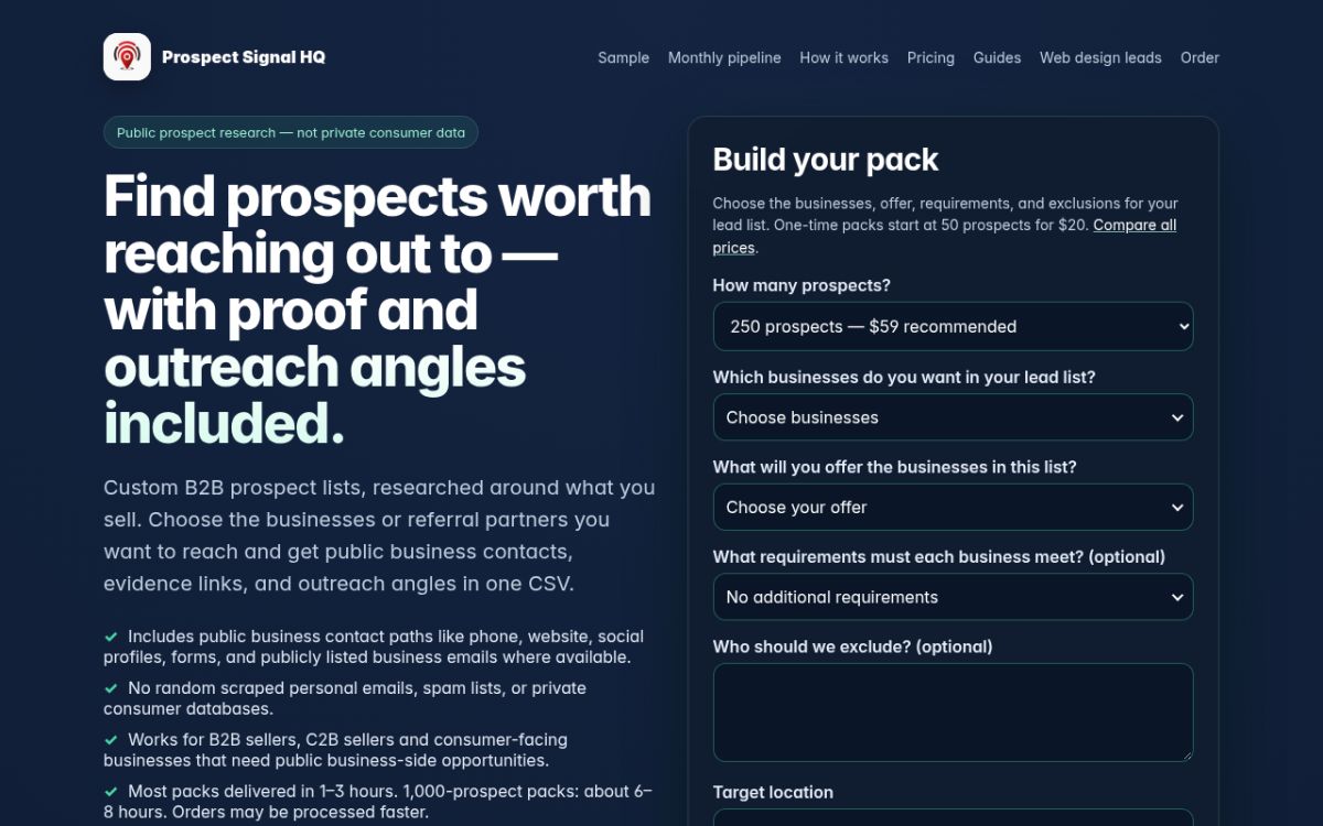 Prospect Signal screenshot