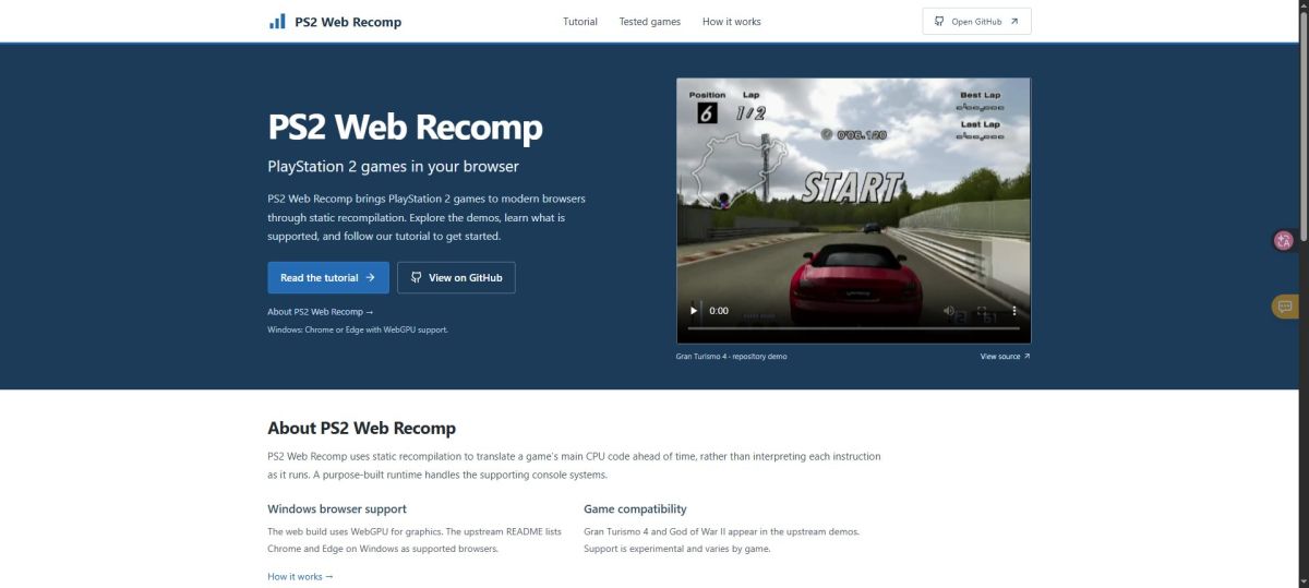 PS2 Web Recomp screenshot