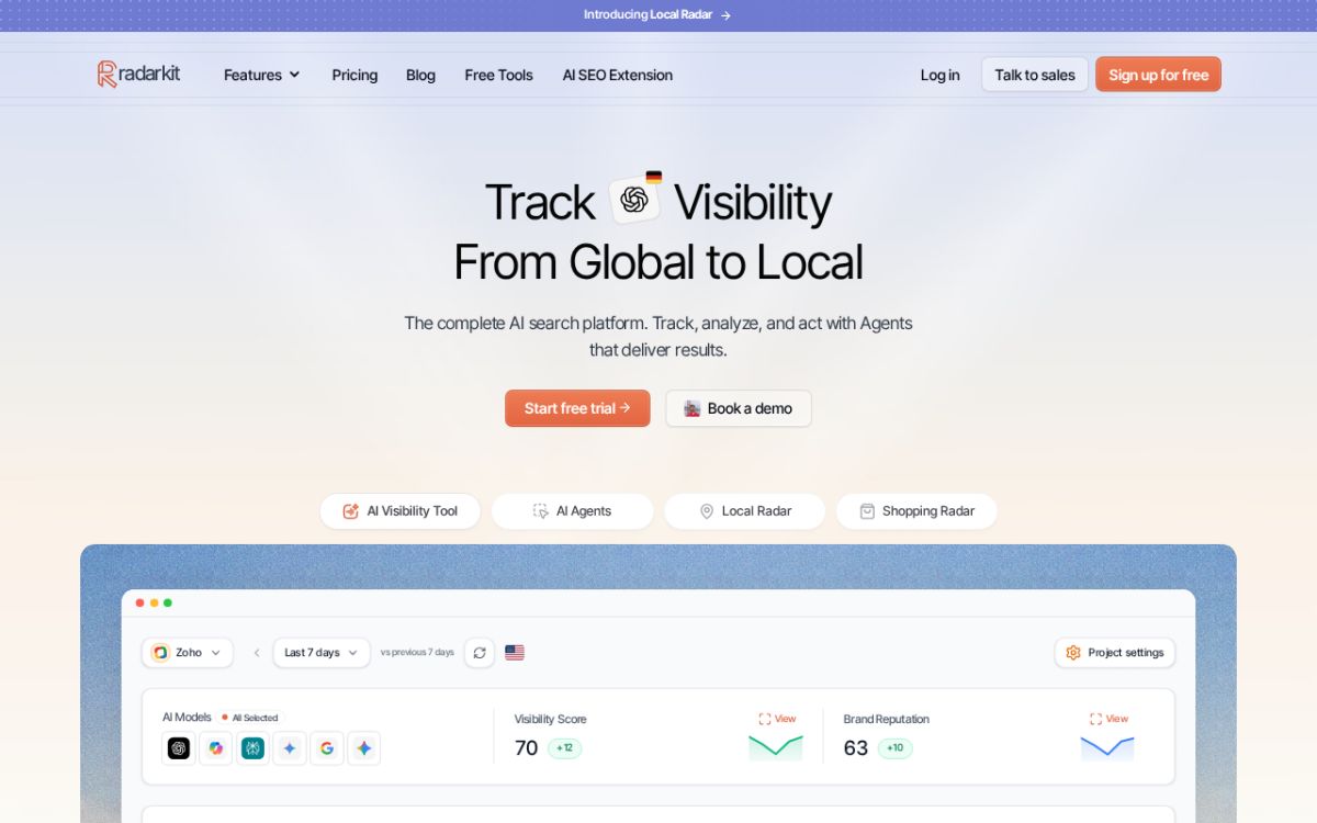 Radarkit screenshot