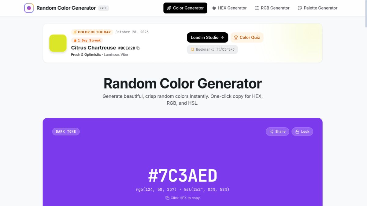 Random Color Generator screenshot