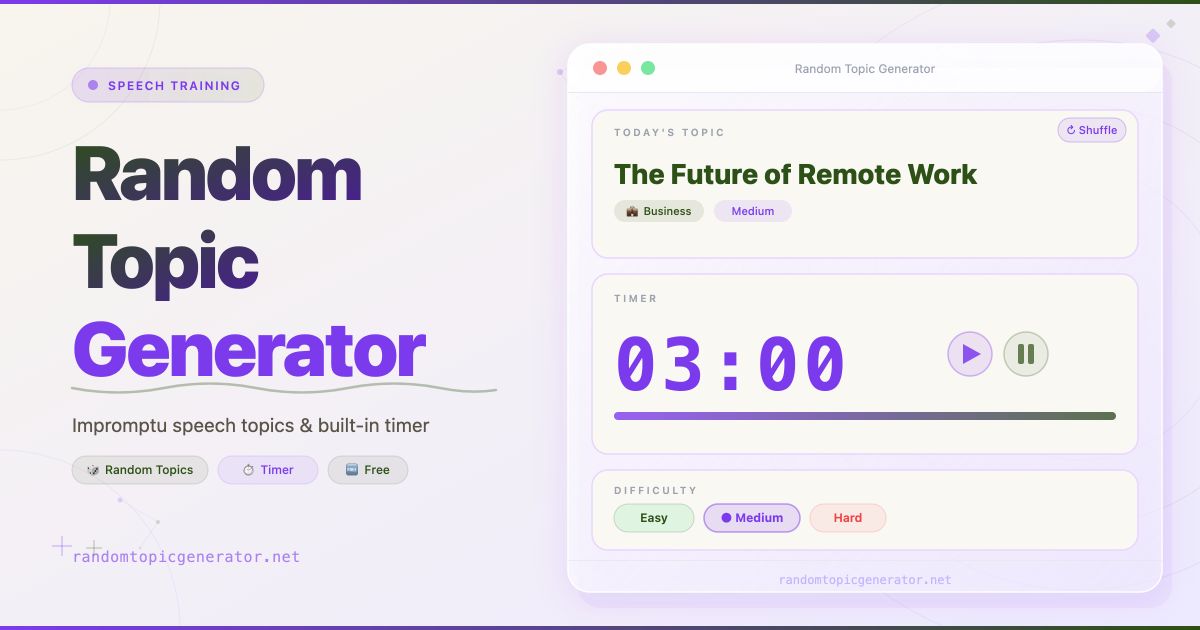 Random Topic Generator website screenshot