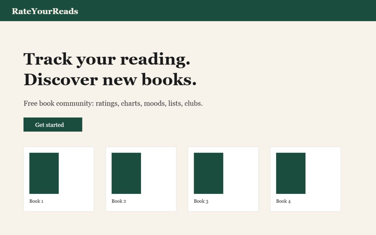 RateYourReads website screenshot