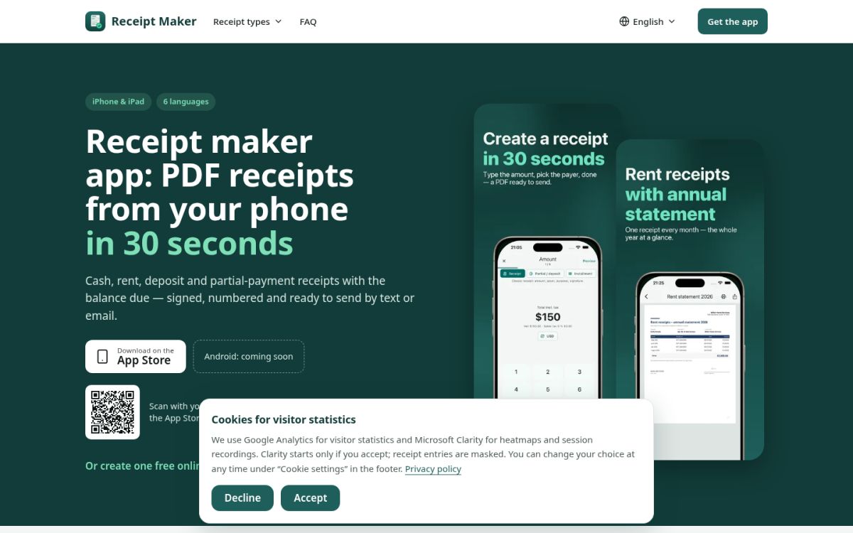 Receipt Maker screenshot