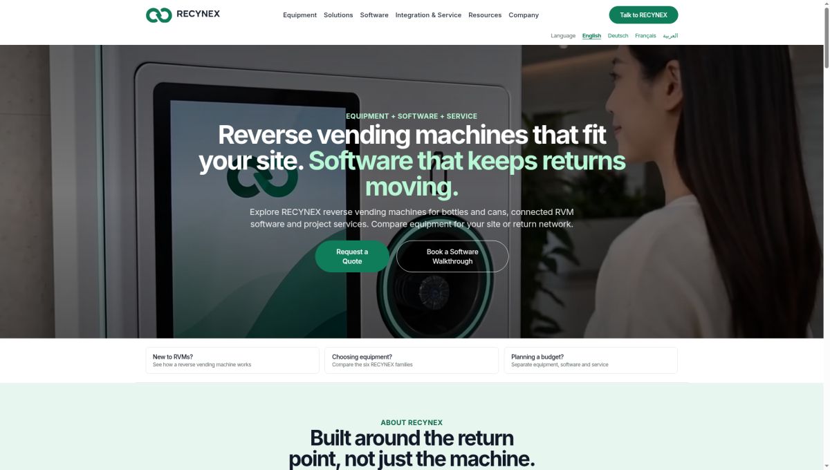 RECYNEX website screenshot