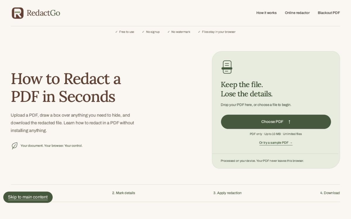 RedactGo screenshot