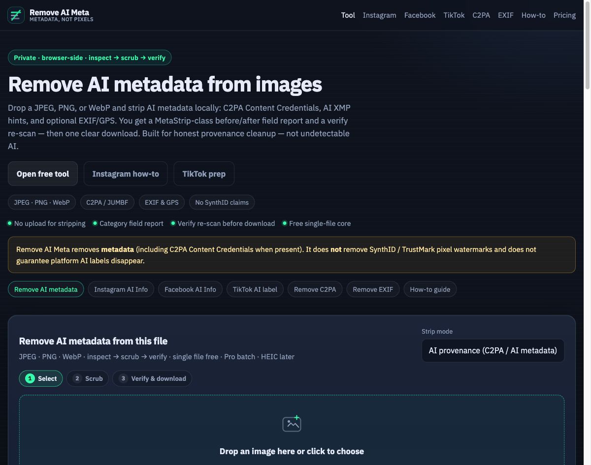 Remove AI Meta screenshot