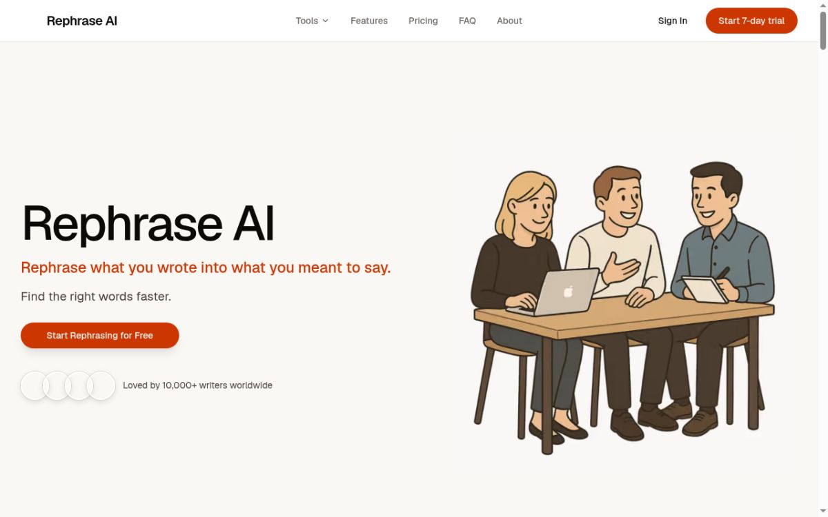 Rephrase AI screenshot