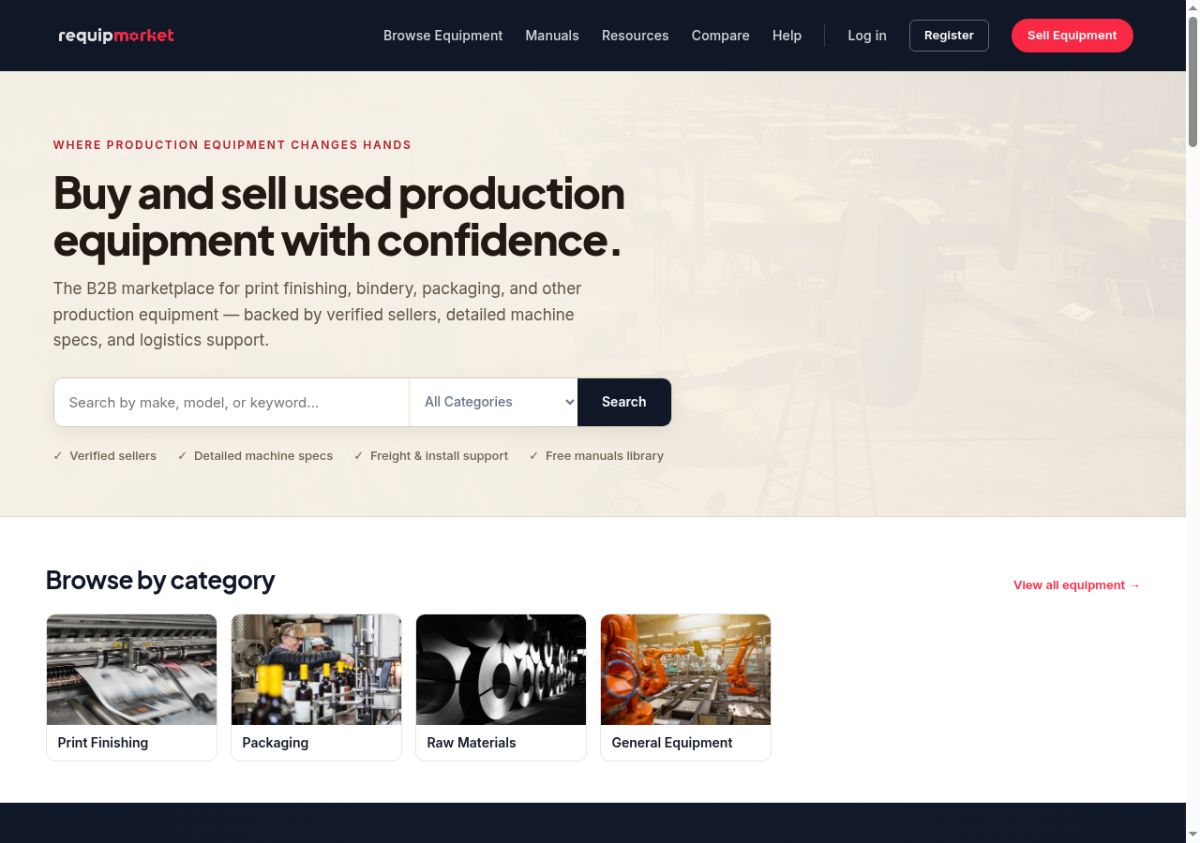 Requip Market website screenshot