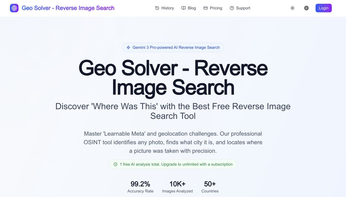 Reverse Image Location screenshot