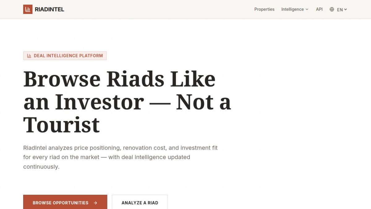 RiadIntel website screenshot