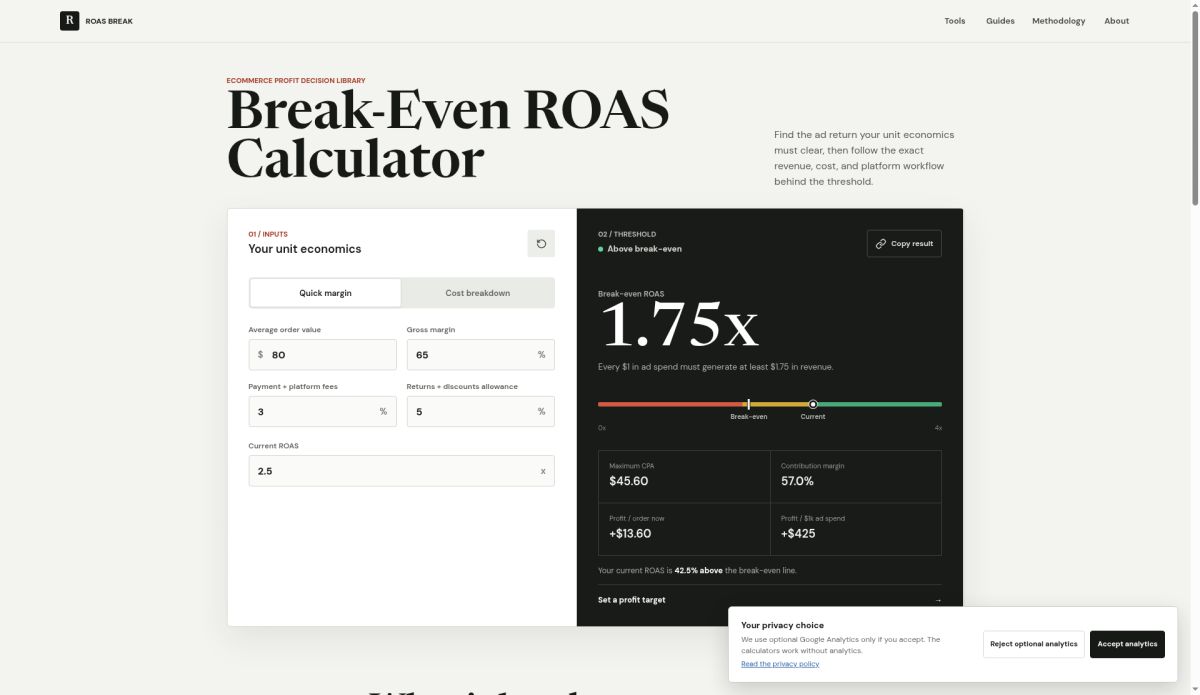 ROAS Break screenshot