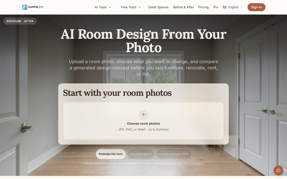 RoomFlip website screenshot