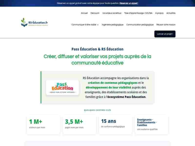 RS Éducation website screenshot
