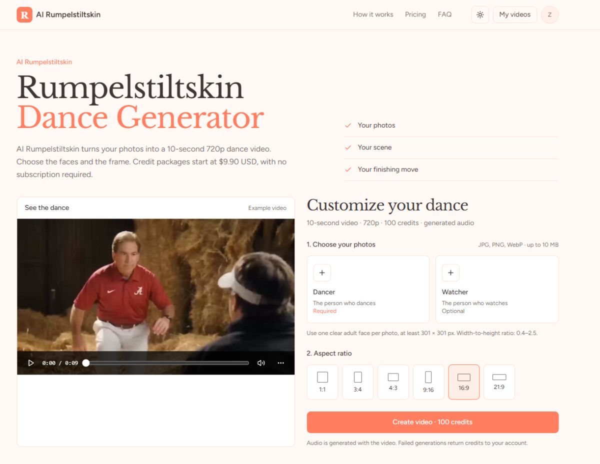 Rumpelstiltskin Dance Generator screenshot