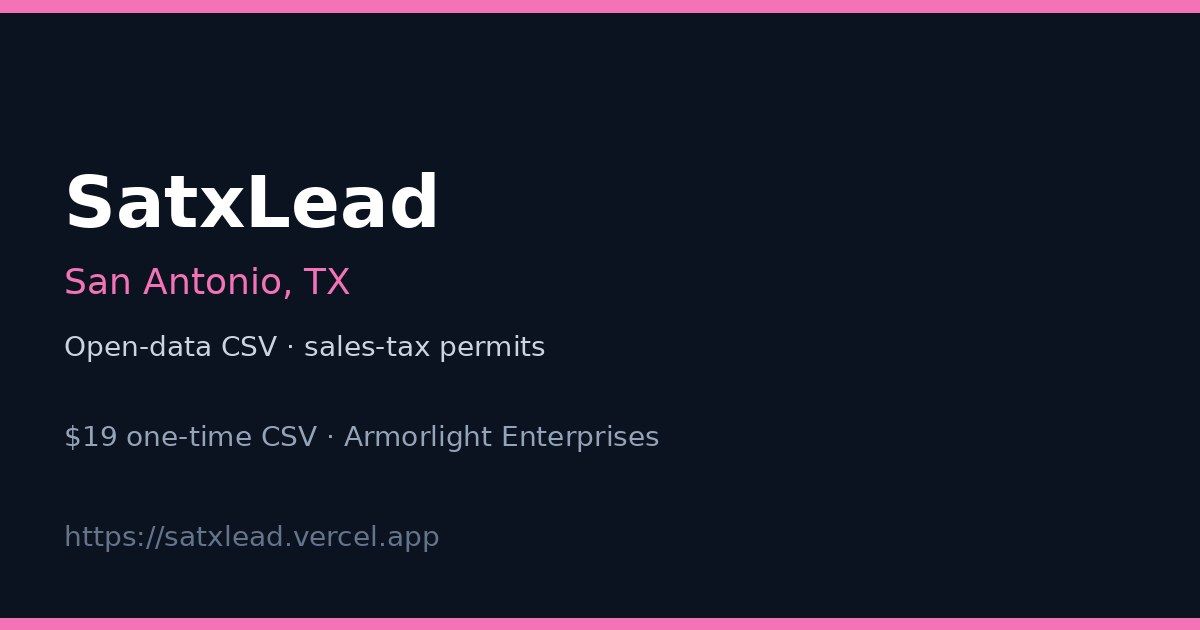 SatxLead website screenshot
