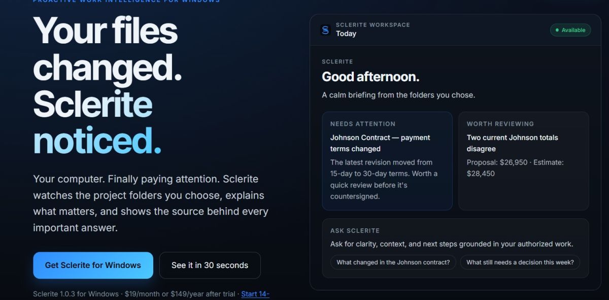 Sclerite website screenshot