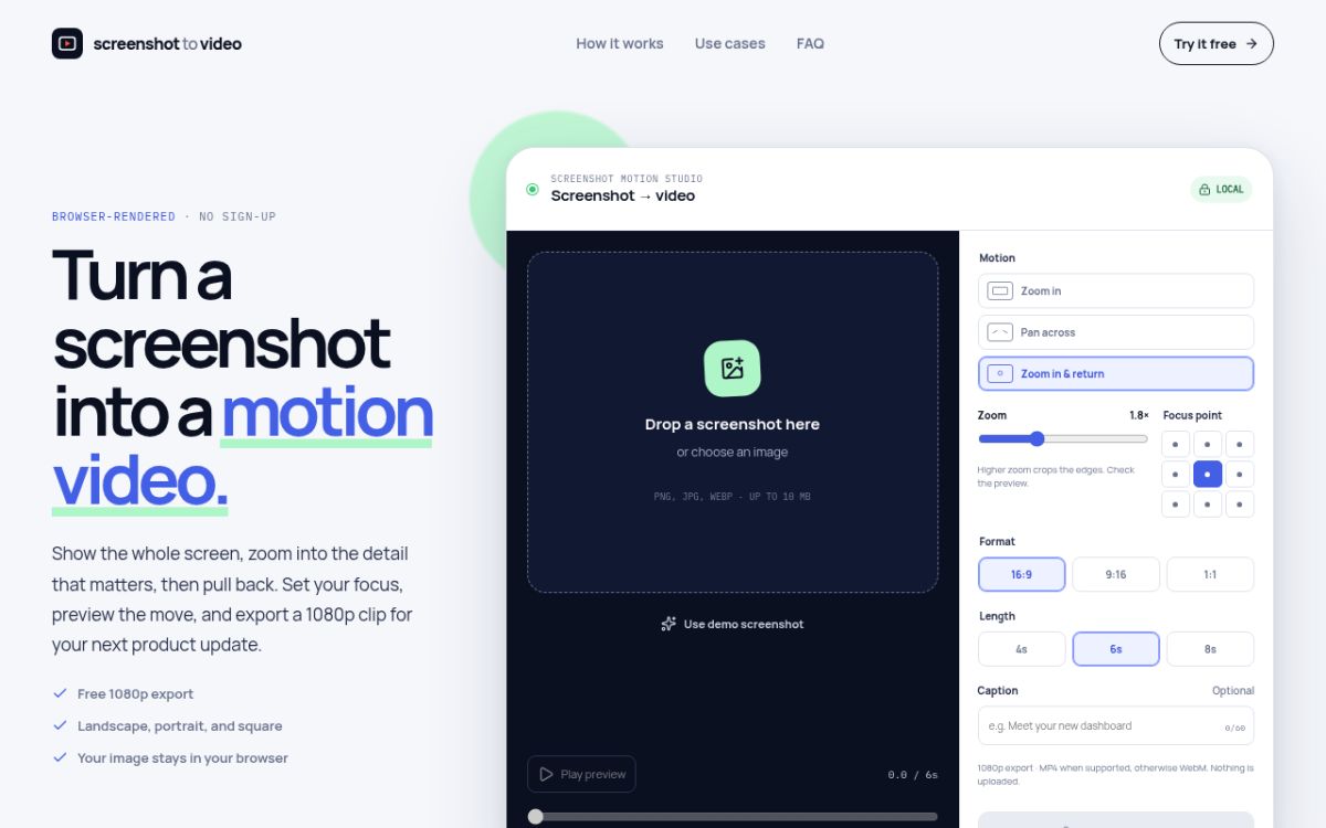 Screenshot to Video screenshot