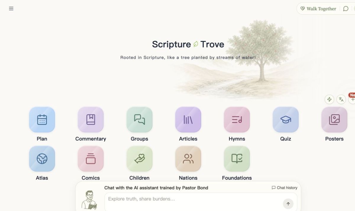 Scripture Trove website screenshot