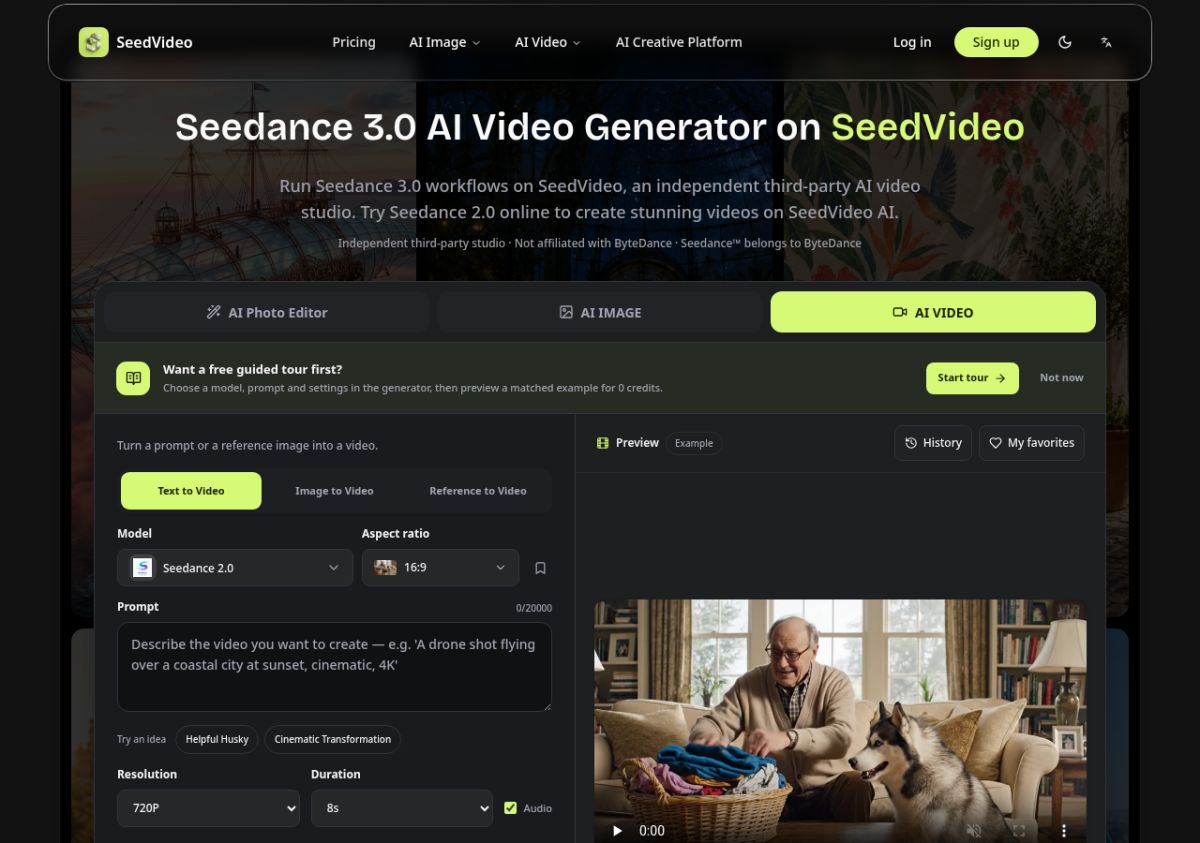 Seedance 3 AI screenshot