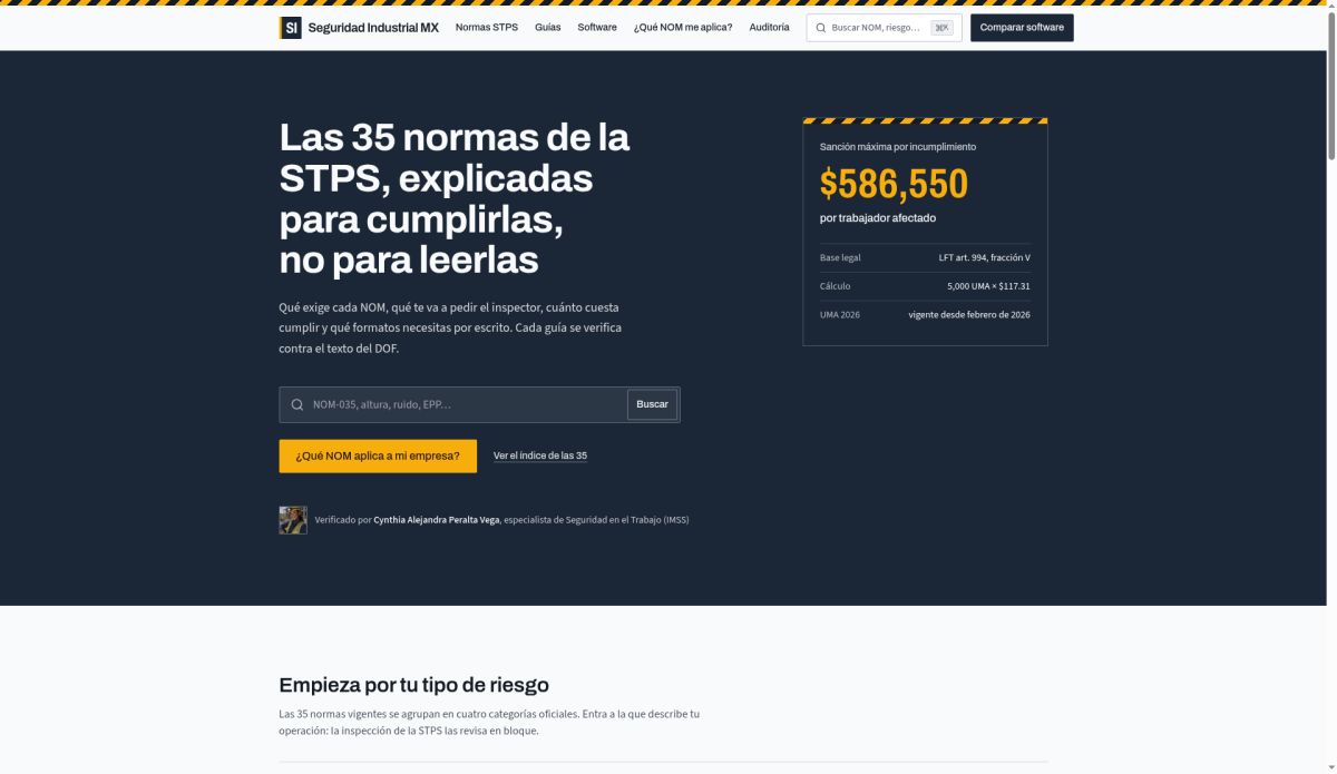 Seguridad Industrial MX website screenshot