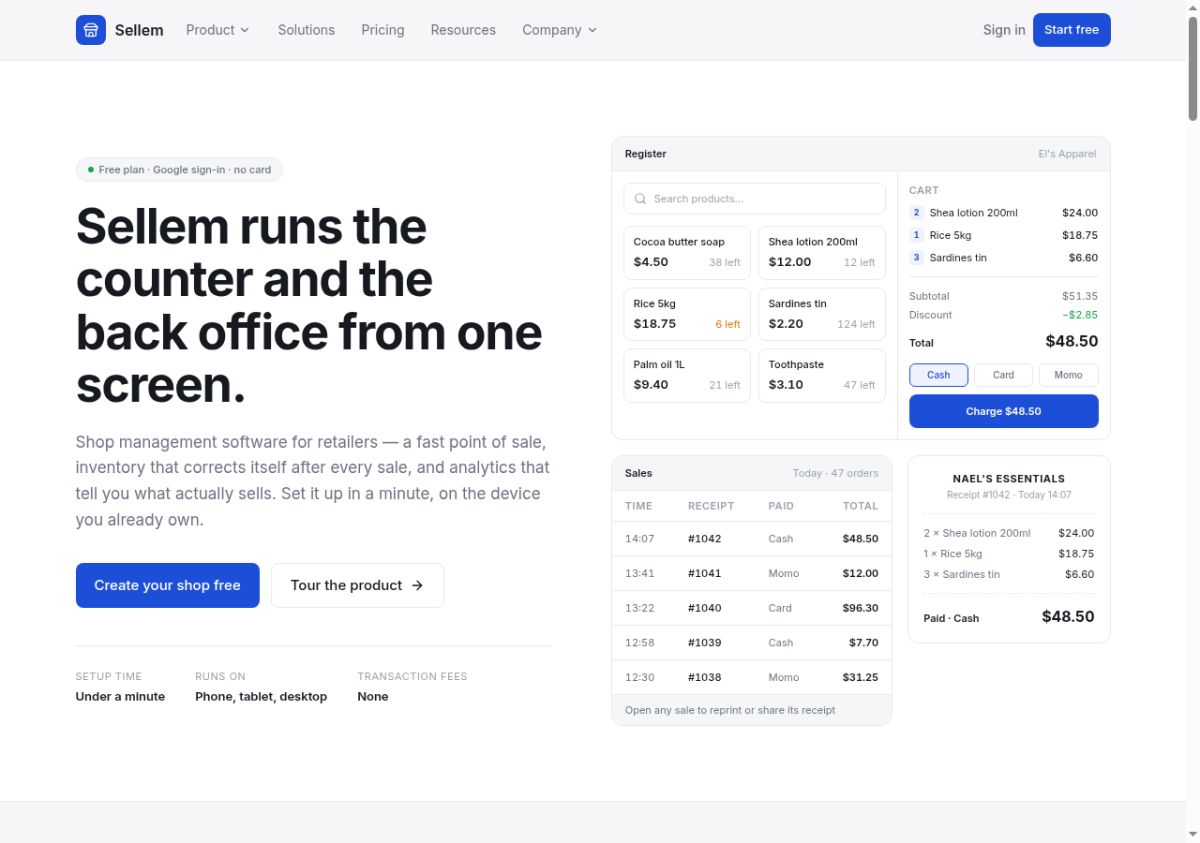 Sellem website screenshot