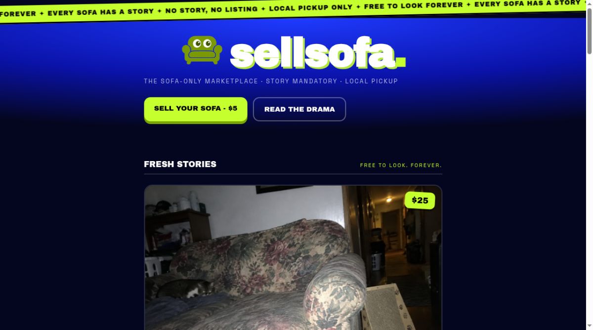 sellsofa.com website screenshot