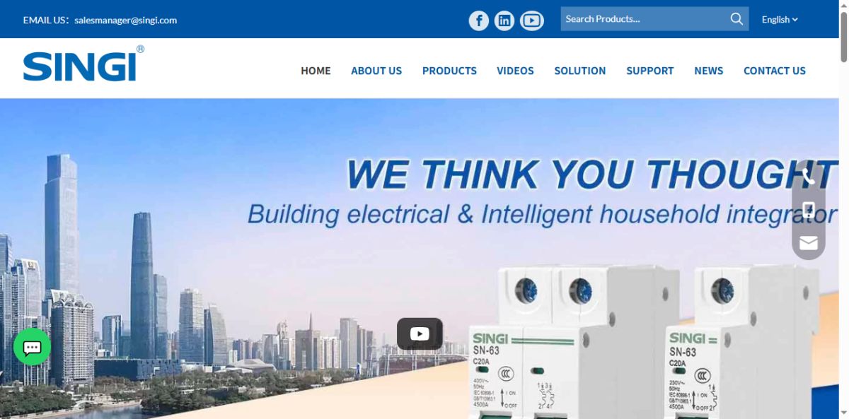 Singi Electrical website screenshot