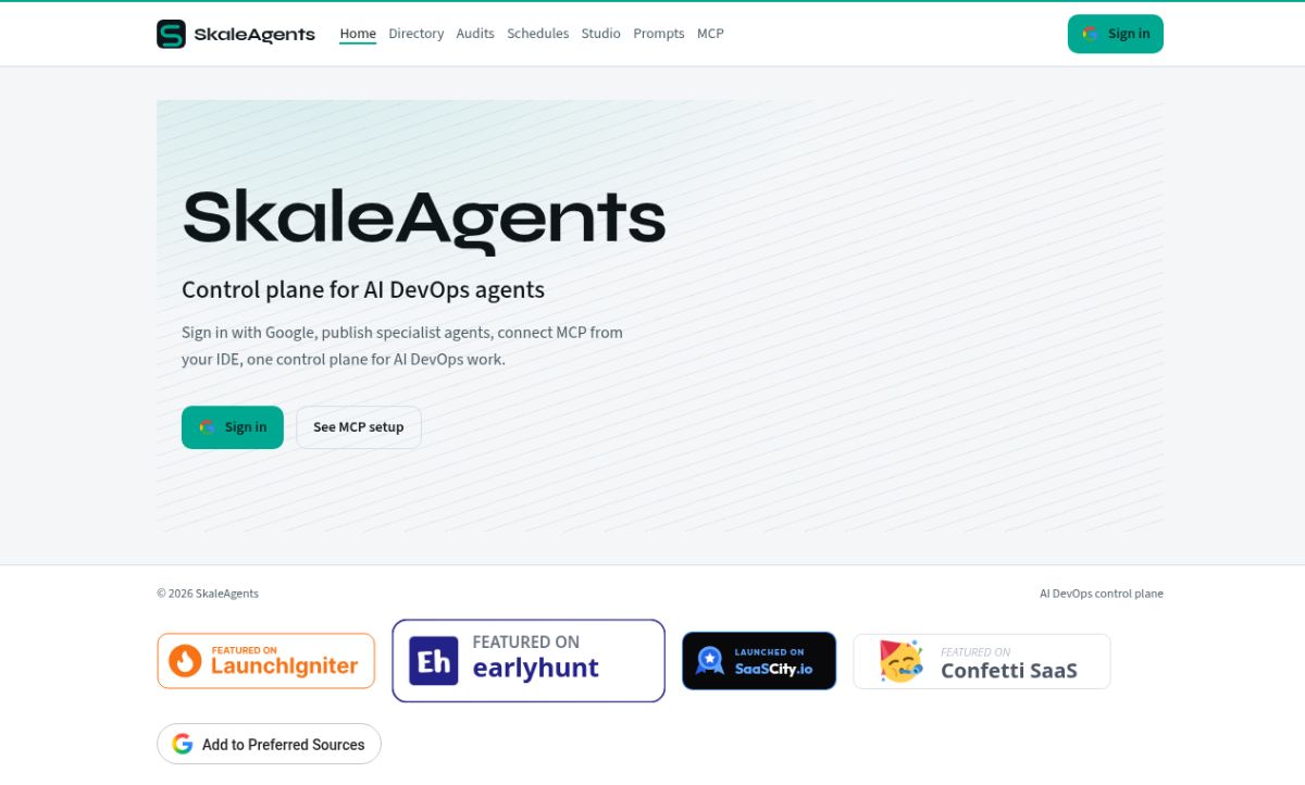 SkaleAgents website screenshot