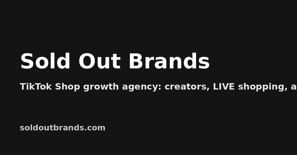 Sold Out Brands website screenshot