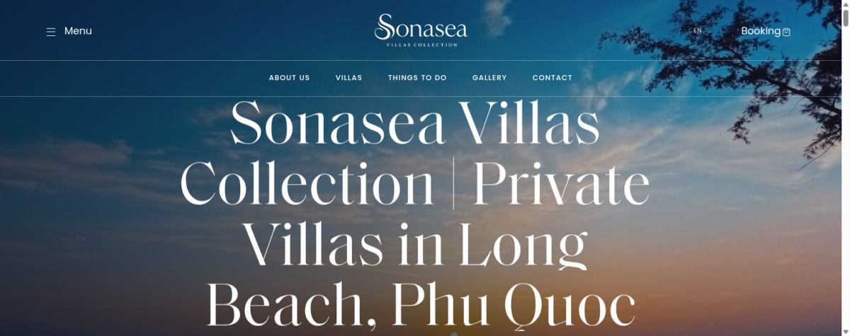 Sonasea Villas Collection website screenshot