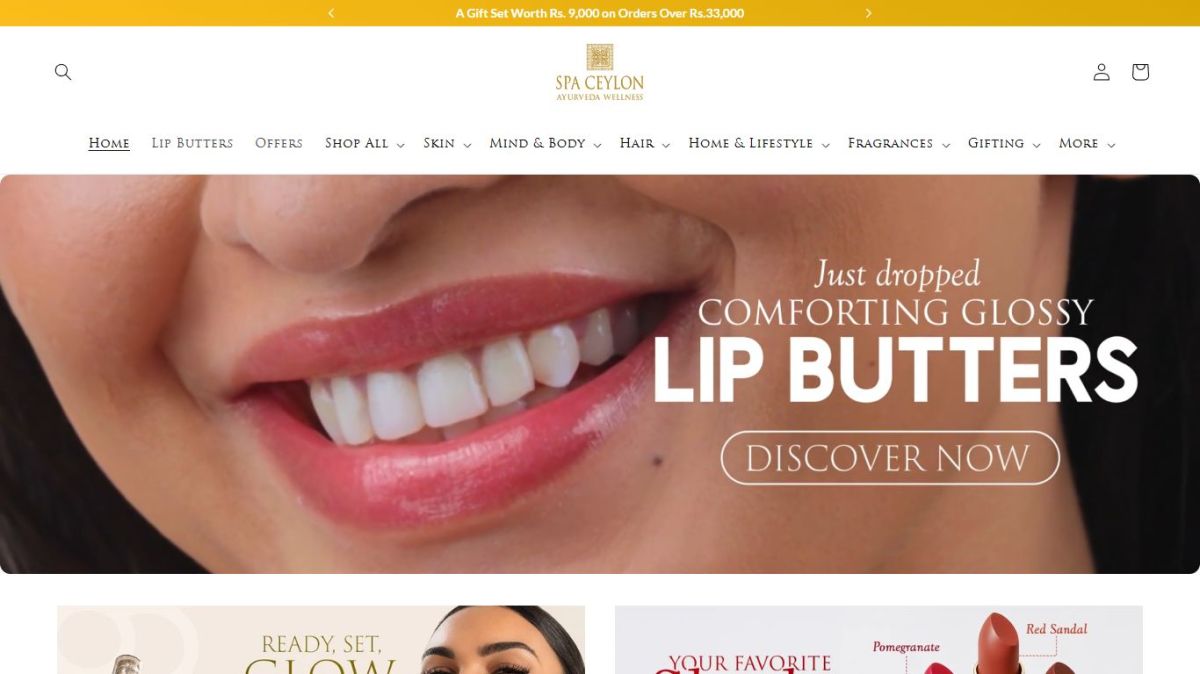 Spa Ceylon website screenshot
