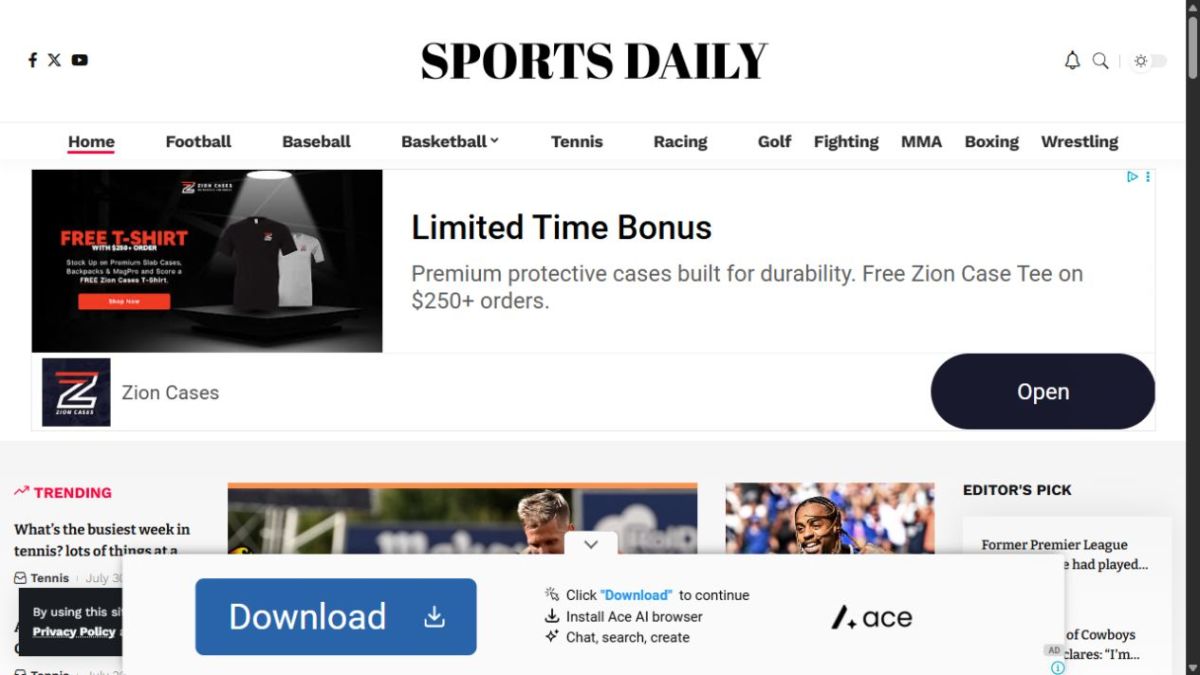 Sports Daily website screenshot