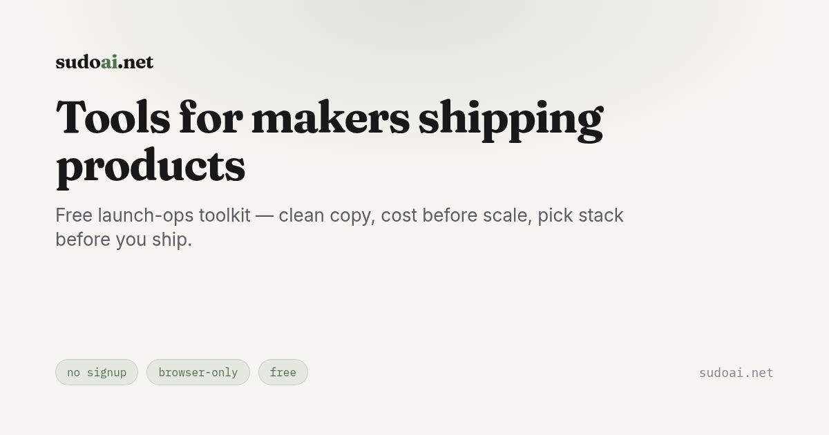sudoai Launch Ops Toolkit screenshot