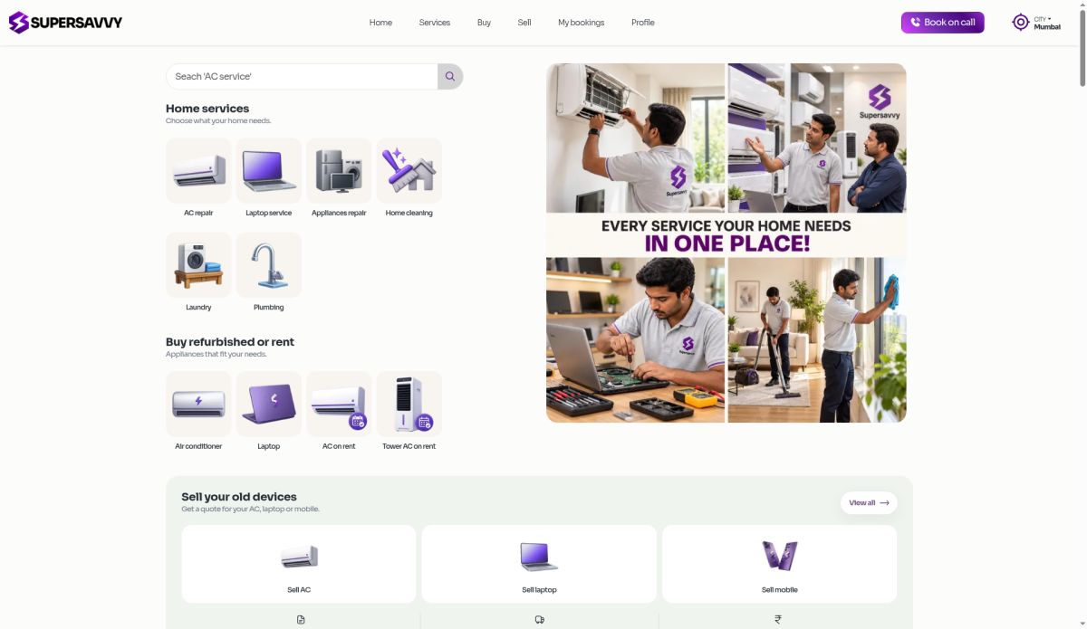 Supersavvy website screenshot