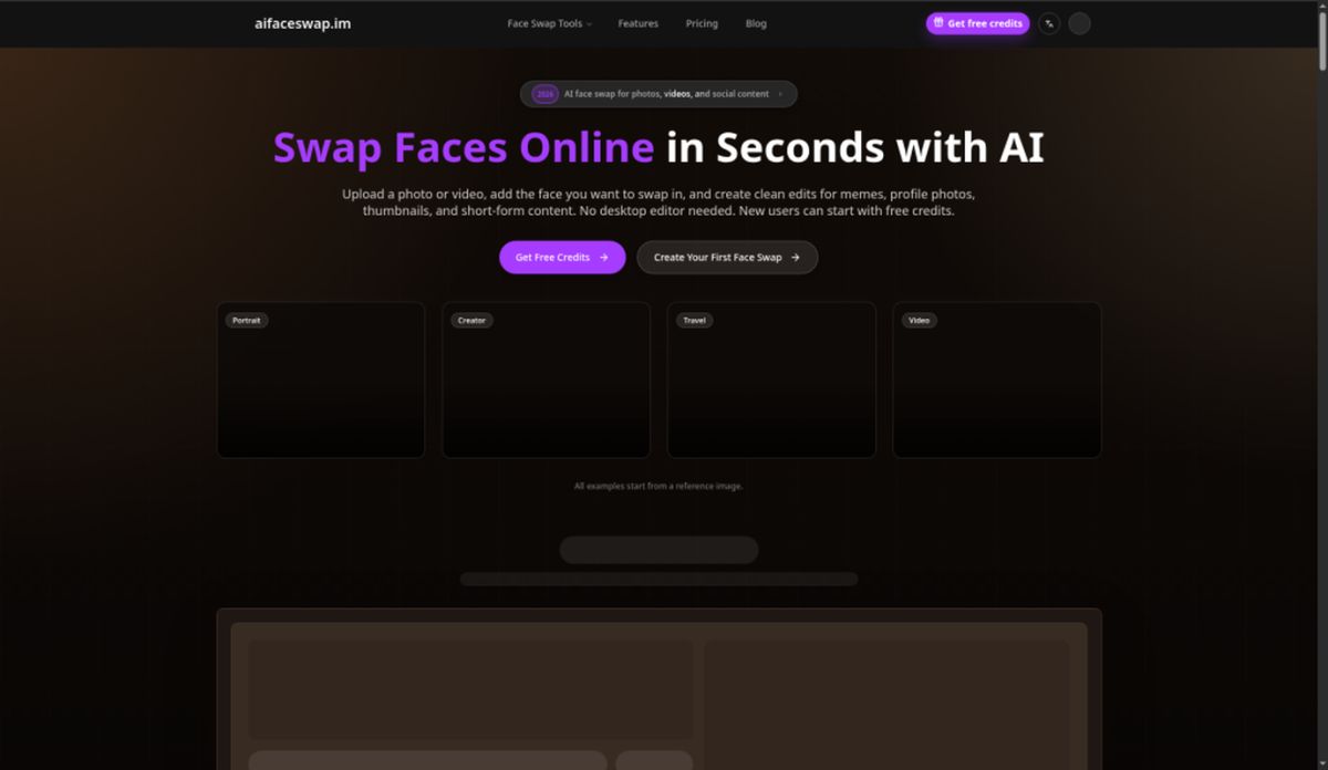 SwapFace website screenshot