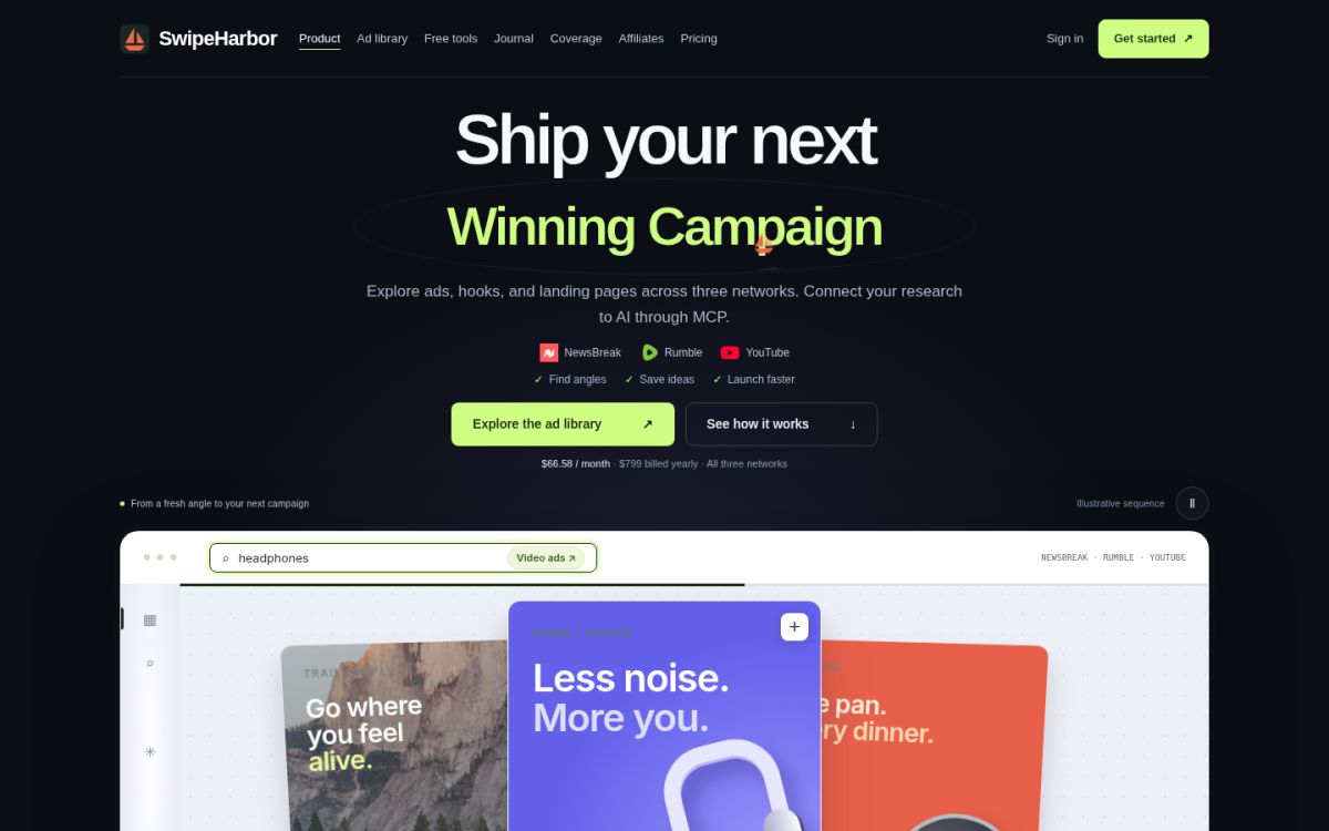 SwipeHarbor website screenshot