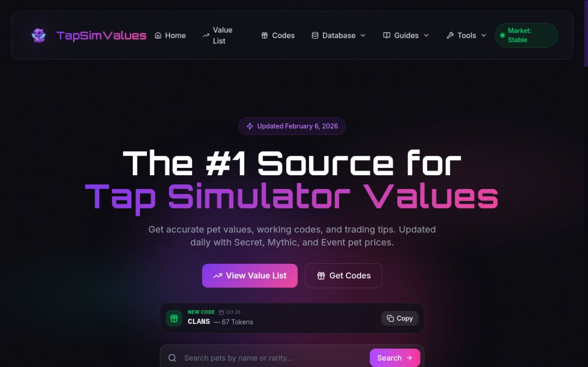 TapSimulatorValues screenshot