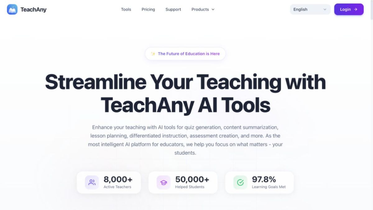TeachAny website screenshot